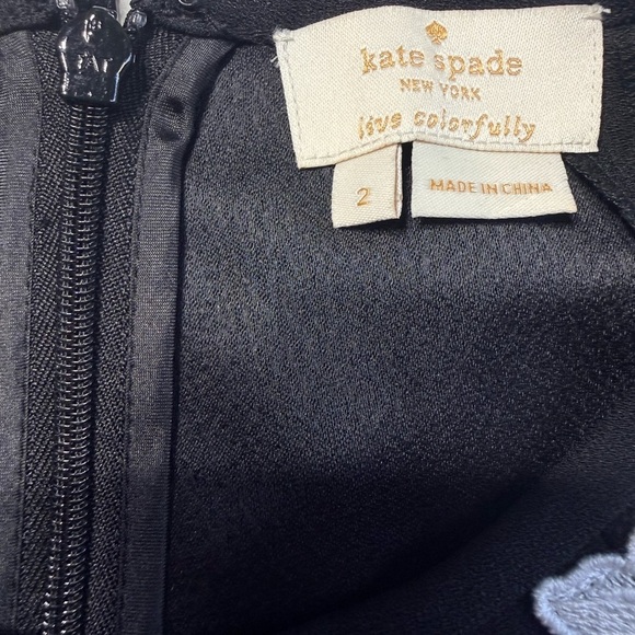 Kate Spade New York Black Floral Lace Trim Top – Size 2 - Picture 3 of 8